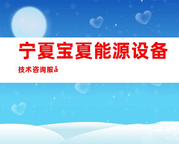 宁夏宝夏能源设备技术咨询服务有限公司
